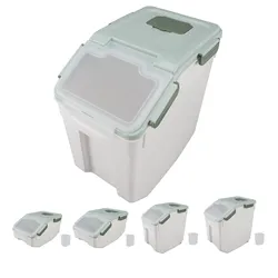 Rice Storage Bin Airtight Rice Container Thickened Rice Storage Bin with Easy Open Lid for Kitchen Grain Flour Snacks Mint Green