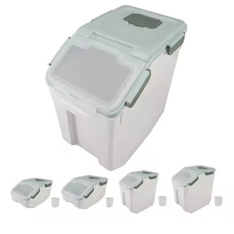 Rice Storage Bin Airtight Rice Container Thickened Rice Storage Bin with Easy Open Lid for Kitchen Grain Flour Snacks Mint Green