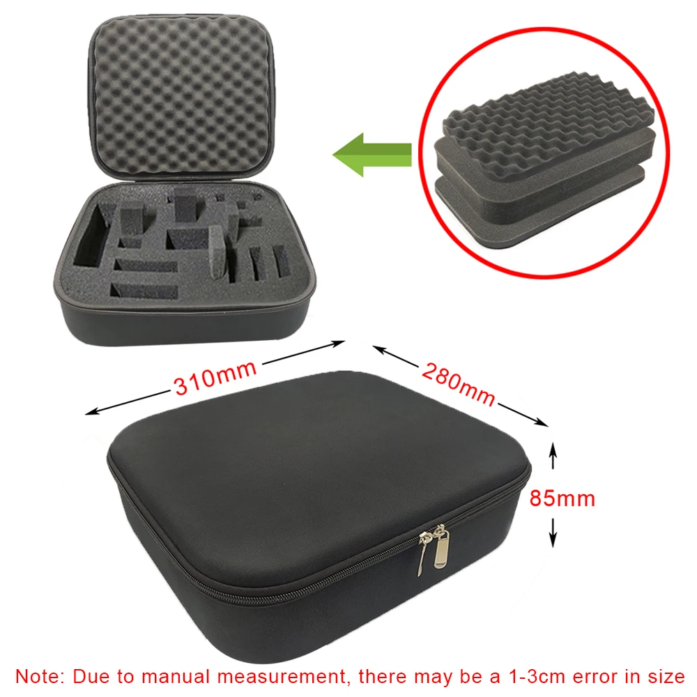 Harte Aufbewahrungsbox, DIY-Schaumstoff, stoßfest, individuelle Reisetasche, Reißverschluss-Box, Kamera-Sammeltasche für Outdoor-Werkzeug-Zubehör