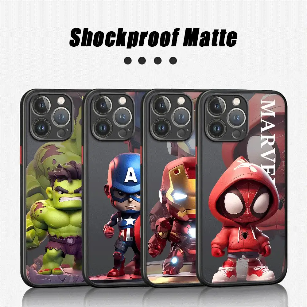 Marvel Superhero Cute Phone Case for Apple iPhone 15 Pro Max 13 14 Plus 12 Mini 11 Pro XR 8 SE 7 6S XS MAX Shockproof Cover