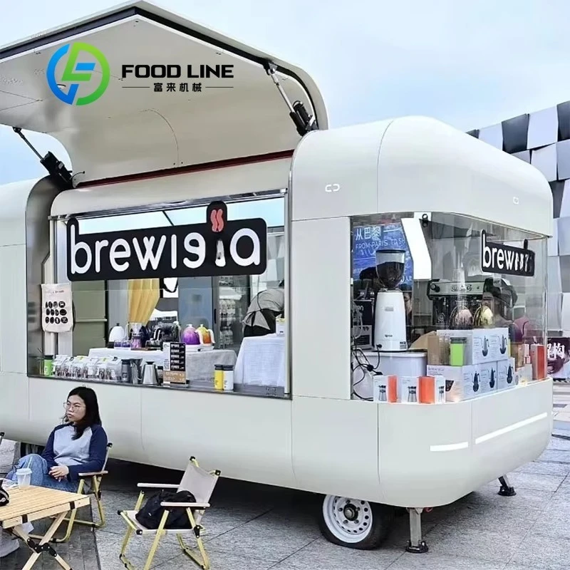 Customizable European Food Truck Fully Equipped Concession Cart for Bubble Tea Coffee Snack Hotdog Vending Sale