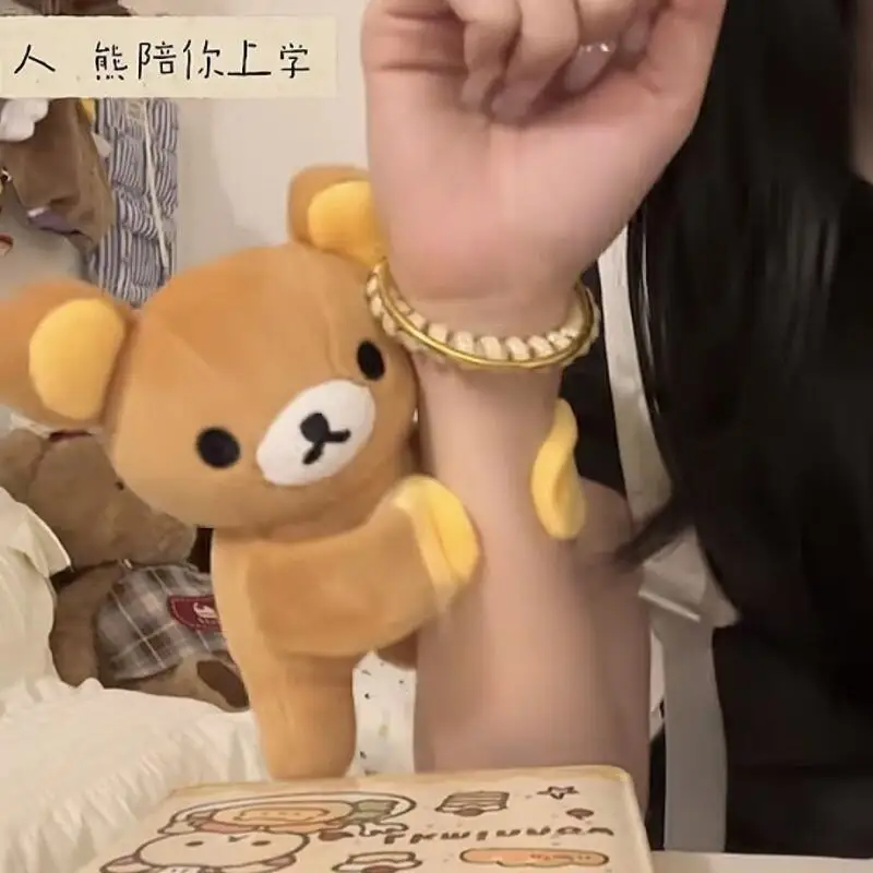 Japanese Anime Rilakkuma Soft Plush Fill Doll Backpack Hanging Ornaments Creativity Racket Decoration Couple's Anniversary Gifts