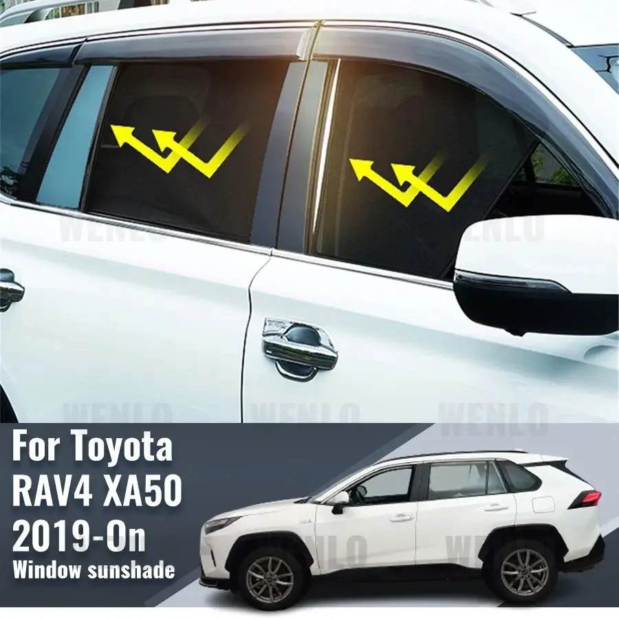 

For Toyota RAV4 XA50 2019-2024 Front Windshield Frame Curtain Magnetic Car Sunshade Shield Rear Side Window Sun Shade Visor