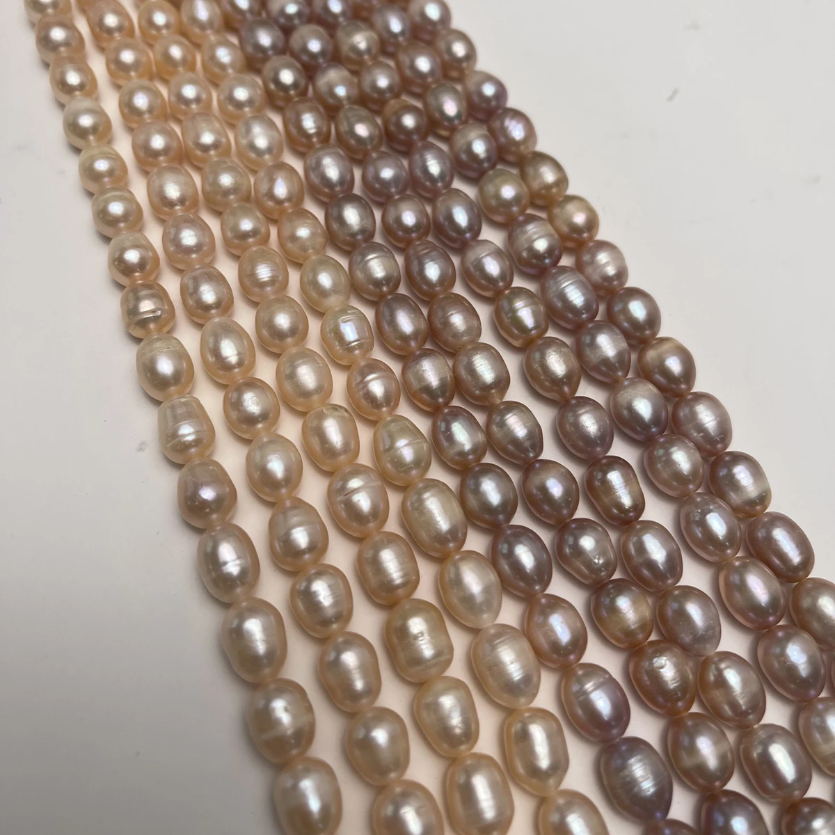 

9-10mm Natural Freshwater Pearl Orange Purple Big Rice Spacer Bead Jewelry for MakeDIY Necklace Earring Bracelet Accessory Women