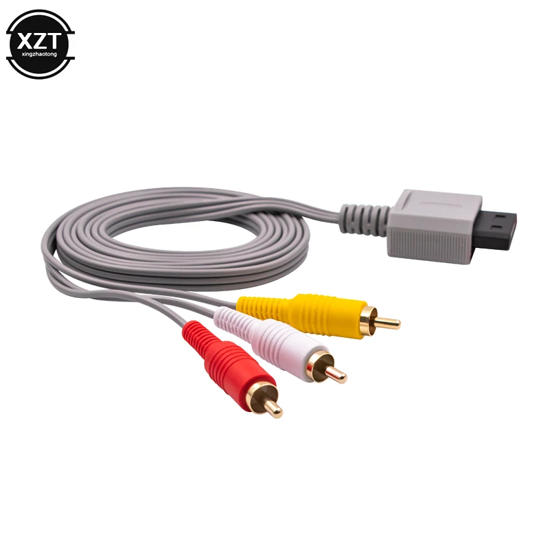 Cable RCA de 1,8 m para Nintendo Wii, Conector de Audio y vídeo, 480p, chapado en oro