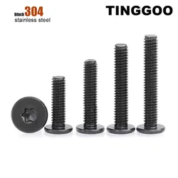 5/50Pcs CM M2 M2.5 M3 M4 M5 M6 Black 304 A2-70 Stainless Steel Six-lobe Ultra Thin Super Flat Wafer Torx Head Screw Digital Bolt