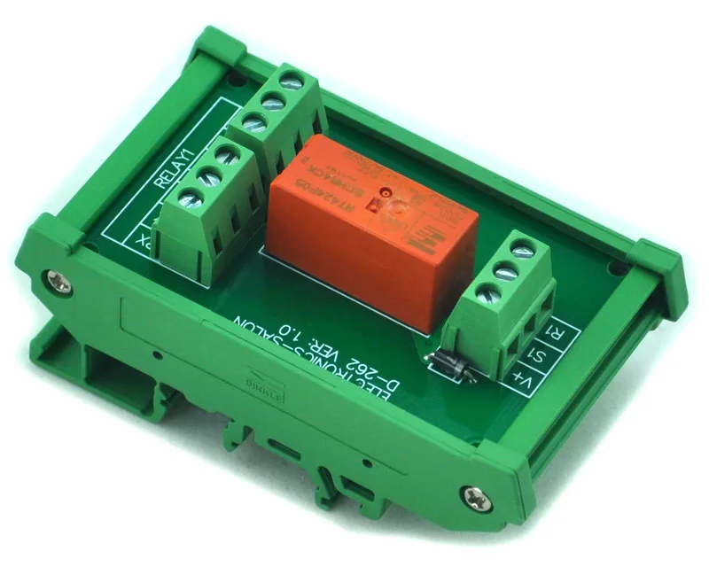 ELECTRONICS-SALON DIN Rail Mount Passive Bistable/Latching DPDT 8A Power Relay Module, 5V Version