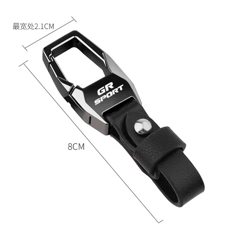 For Toyota GR Sport Gazoo Racing Yaris 86 Corolla Hilux Supra C-HR Accessories  Leather Car Keychain Business Gift with Keyring