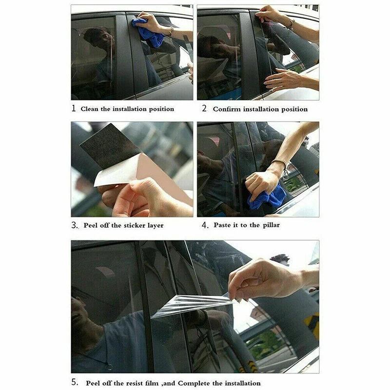 طقم عمود عمود أسود لامع من نيسان سنترا صوفي ، غطاء نافذة الباب ، ملصق ملحقات عمود BC ، 8 *