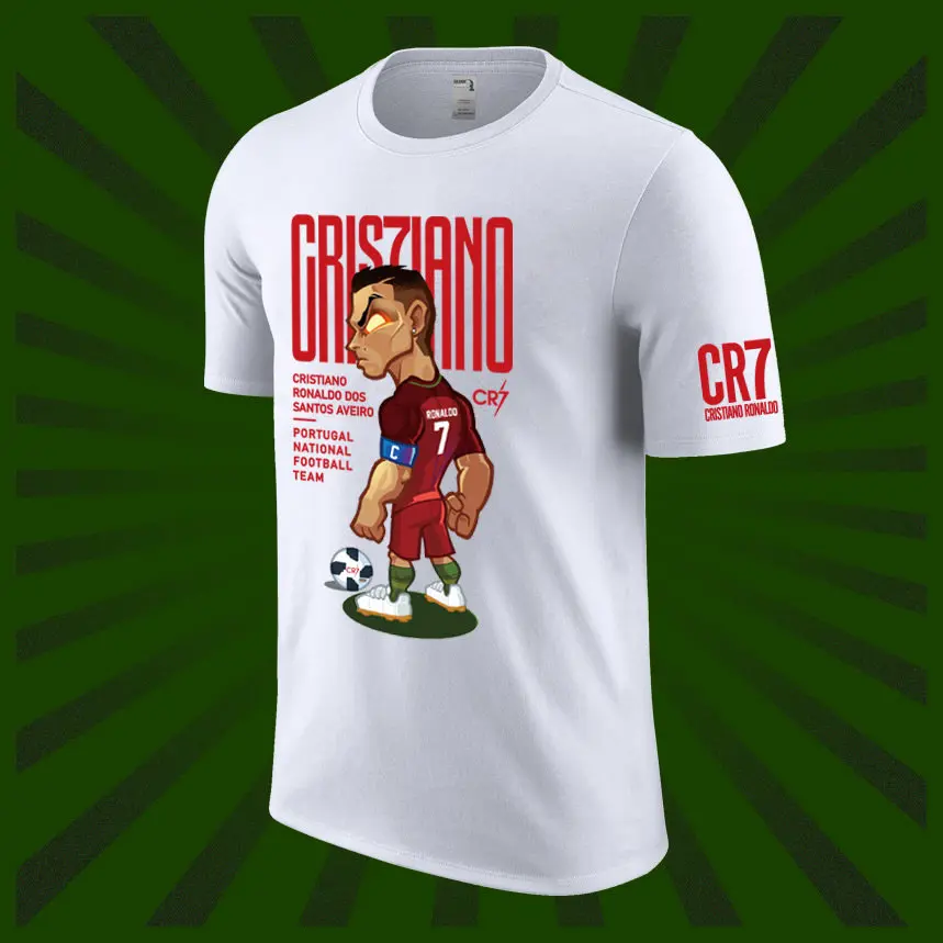 2026 Portuguese Team Cristiano Ronaldo Short-sleeved Men's Summer Pure Cotton T-shirt. Comfortable, Breathable, of High Quality view 2