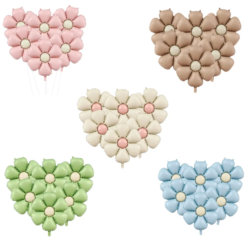 

6pcs 50.5x40cm Matt Pink Candy Daisy Balloon Aluminum Foil Balloon Girl Baby Shower Birthday Party Wedding Decoration