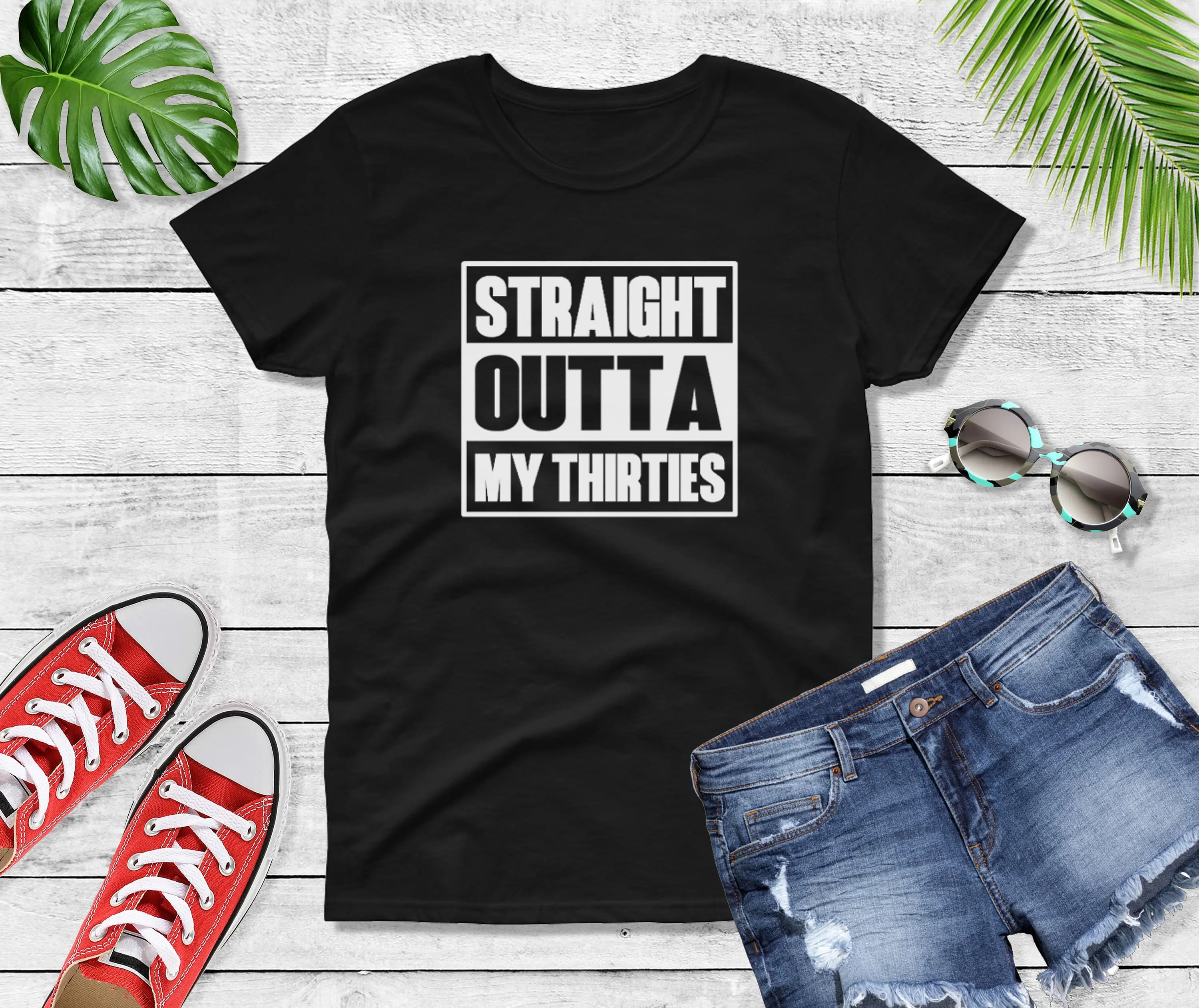 Ladies Straight Outta My Thirties T Shirt 40 Af Forty Bday 40Th Birthday Present