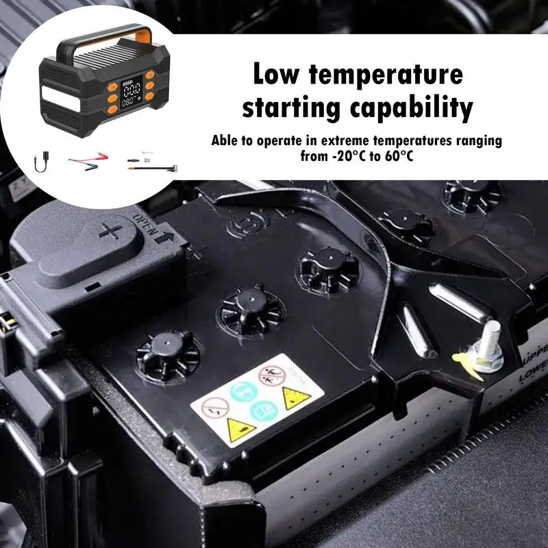 

Car Battery Starter Pack Car Battery Starter And Air Compressor 10000mAh Trucks Battery Jump Pack Digital Display For Outdoor