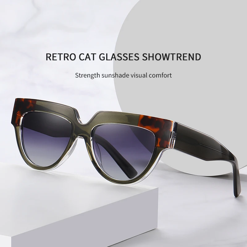 

New retro polarized sunglasses, UV protection sunglasses, fashionable women's TR blue light blocking glasses