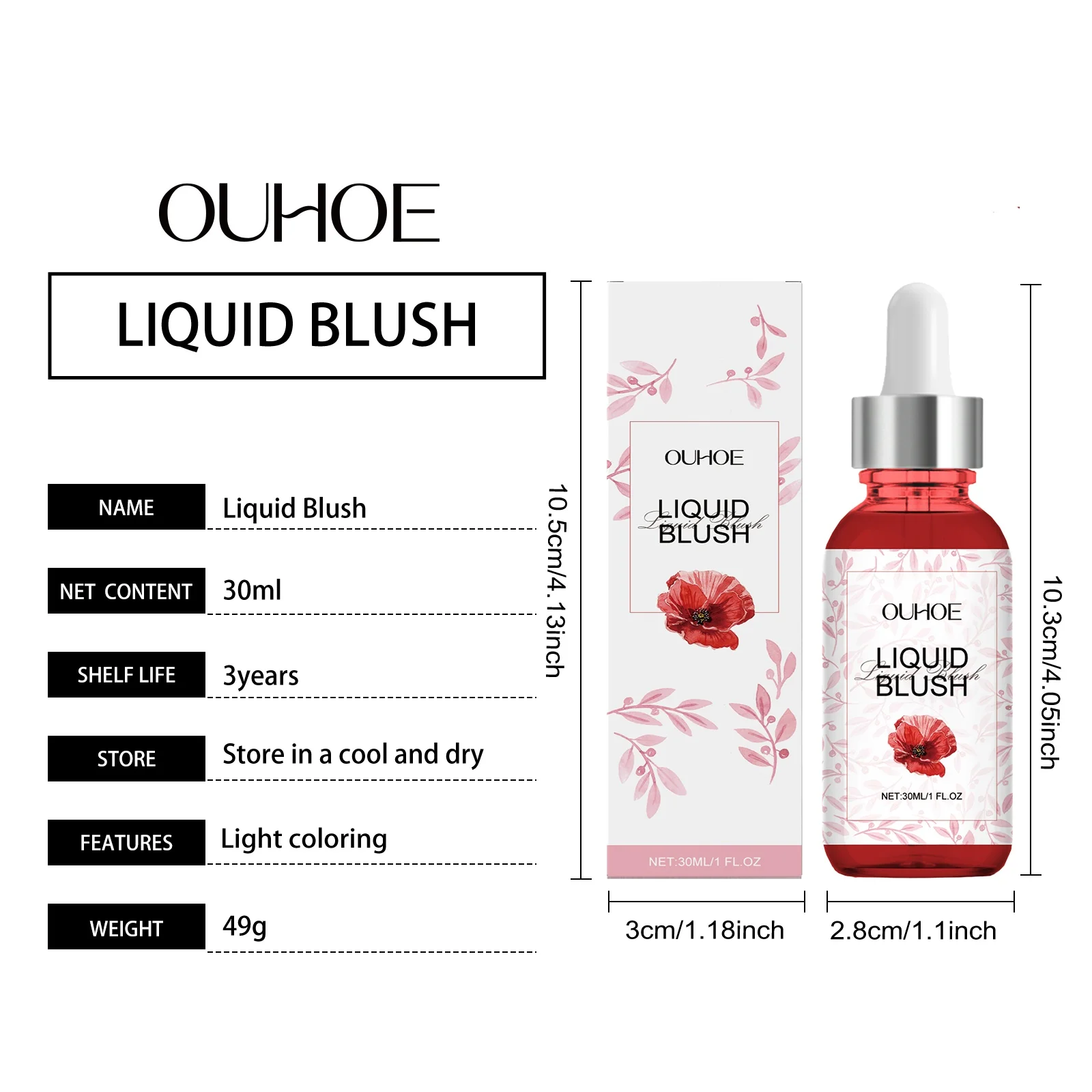 أحمر خدود سائل للوجه طبيعي، دقيق، خفيف، مكياج عاري متين وصعب خلع #6