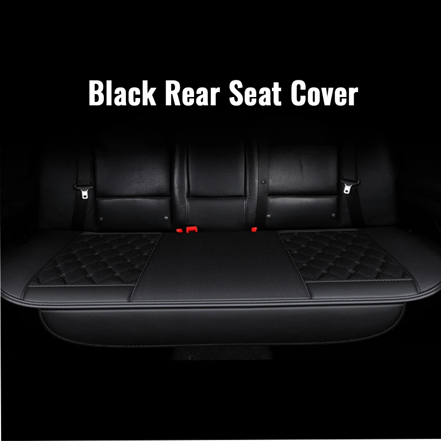 

1PC Universal Car Rear Seat Cover Square Lattice Black Four Season PU Material Vehicles Interior Accessories Seat Cover Cushion