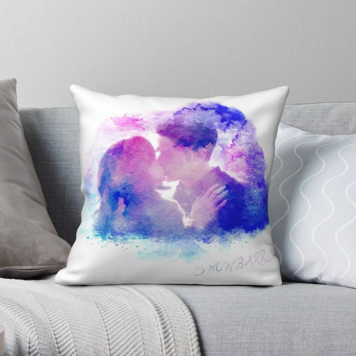 

Snowbarry Colourful Kiss Pillowcase Polyester Linen Velvet Pattern Zip Decorative Throw Pillow Case Sofa Cushion Cover