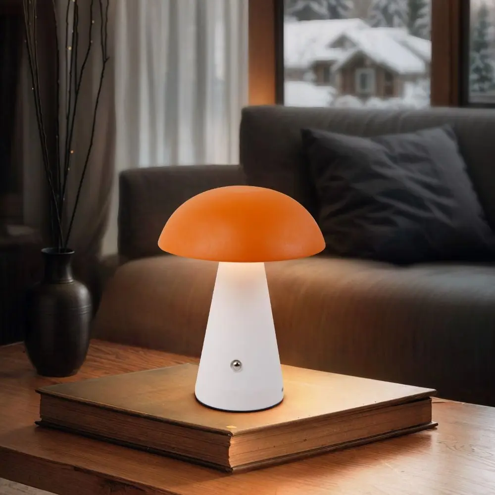 

Touch-Activated Mushroom Lamp USB Rechargeable Extended Illumination Touch Desk Light Dimmable 3 Color LED Table Lamp Office