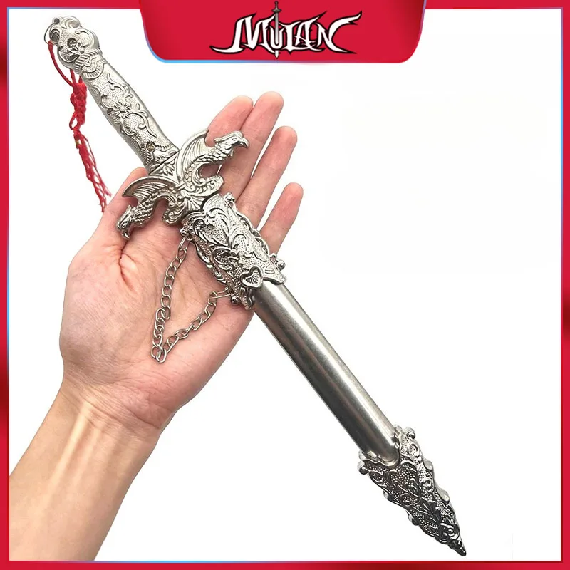 32 CM Chinese Ancient Swords Game Peripherals Silver Eagle Sword Model Collectible Desk Ornaments Creative Birthday Gift Boy Toy