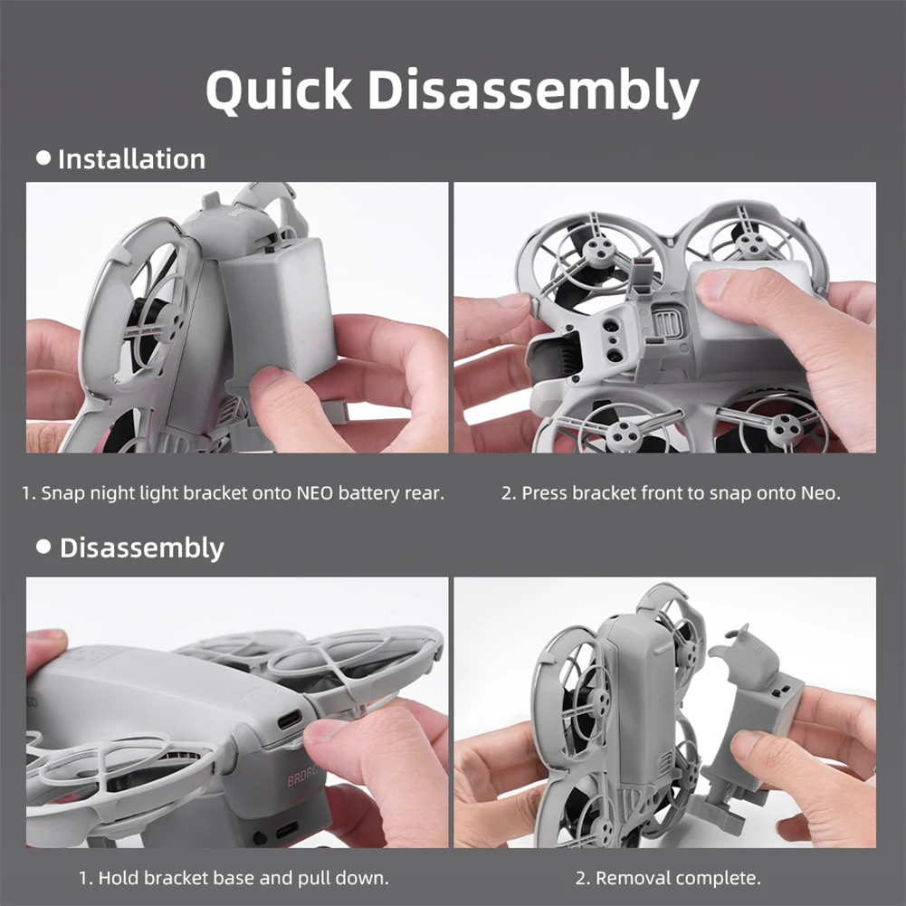 ضوء الطيران الليلي القابل لإعادة الشحن المضاء بمسند البطارية لملحقات الطائرة بدون طيار DJI Neo #4