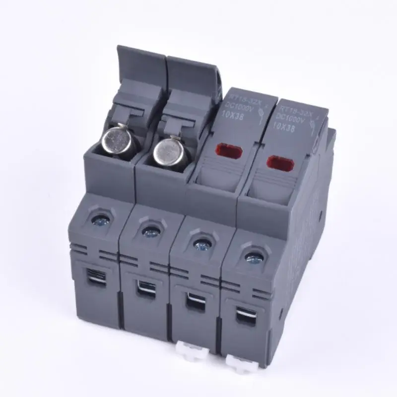 ZHPV‑32 2P Fuse Holder DC1000V 10x38mm Fuse Core High Breaking Capacity Solar PV Fuse For Photovoltaic Combiner Box Supply