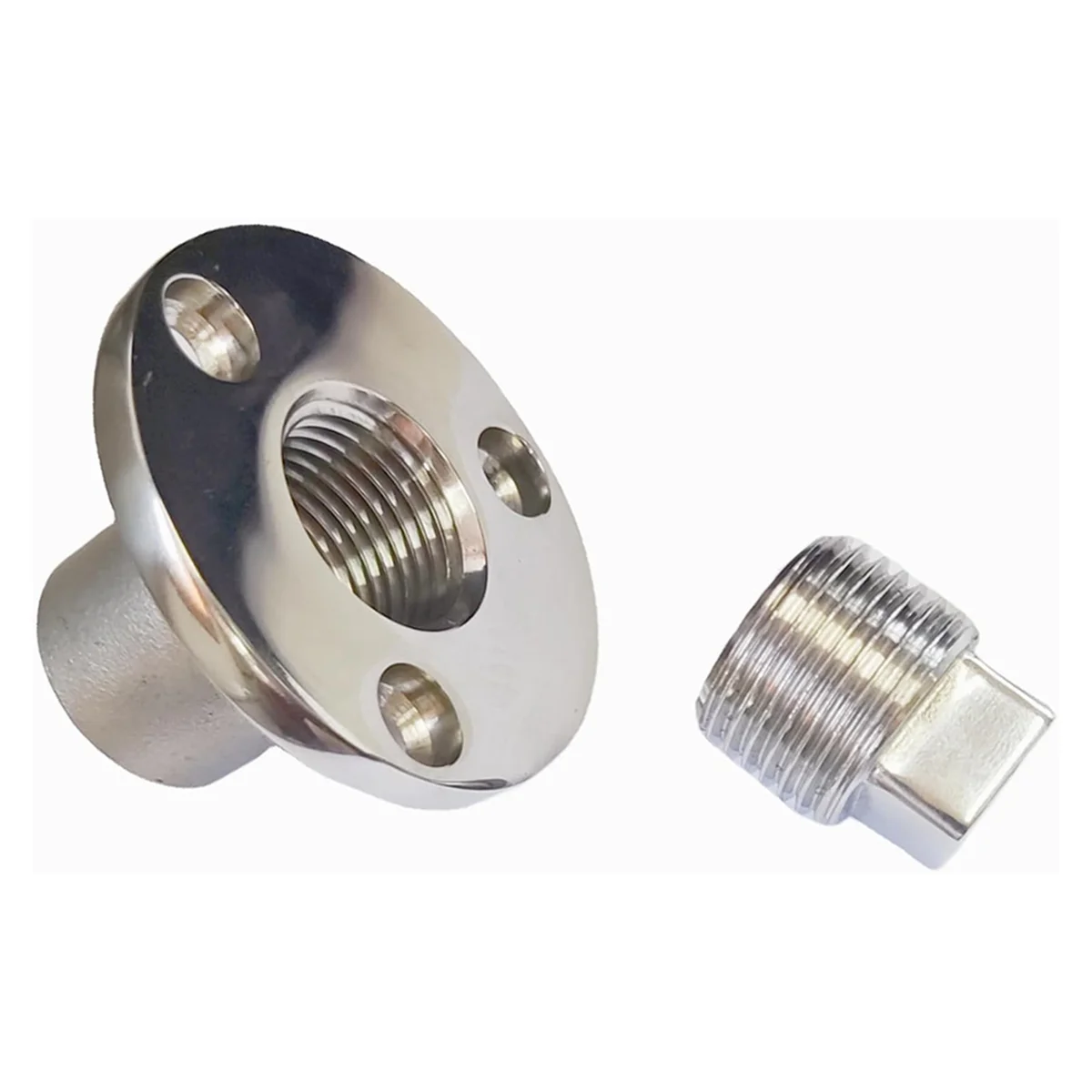 SSR Stainless Steel 316 Heavy Duty Boat Marine Grade Garboard Drain Plug Kit Flange Diameter 2In with Screws for 1 in Hole