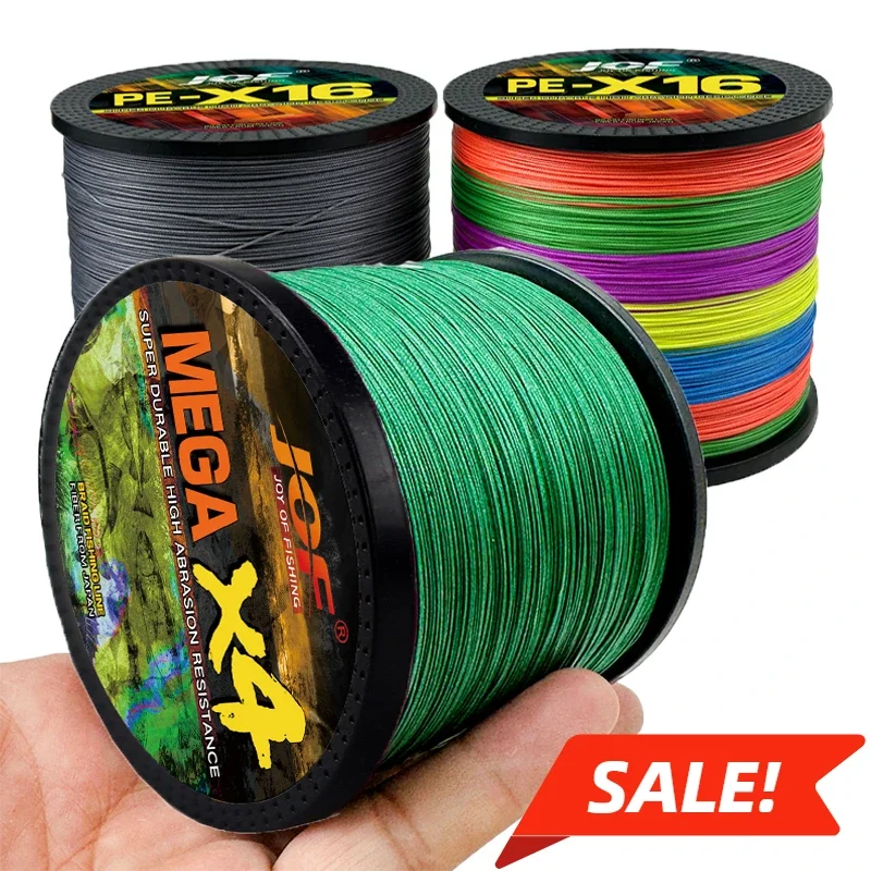 JOF 100/300M Upgrade X4/X16 Braided Multifilament PE Fishing Line 10-200LB High Density Saltwater Weave Main Wire 0.11mm-0.8mm