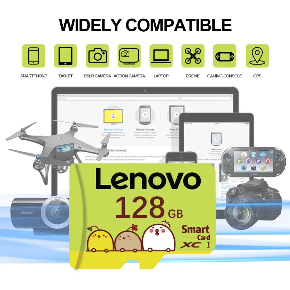 Lenovo 2TB 1TB Class 10 Memory Card 128GB SD Card 256GB Micro TF SD Card 64GB TF Flash Memory Card For Phone Camera Drone