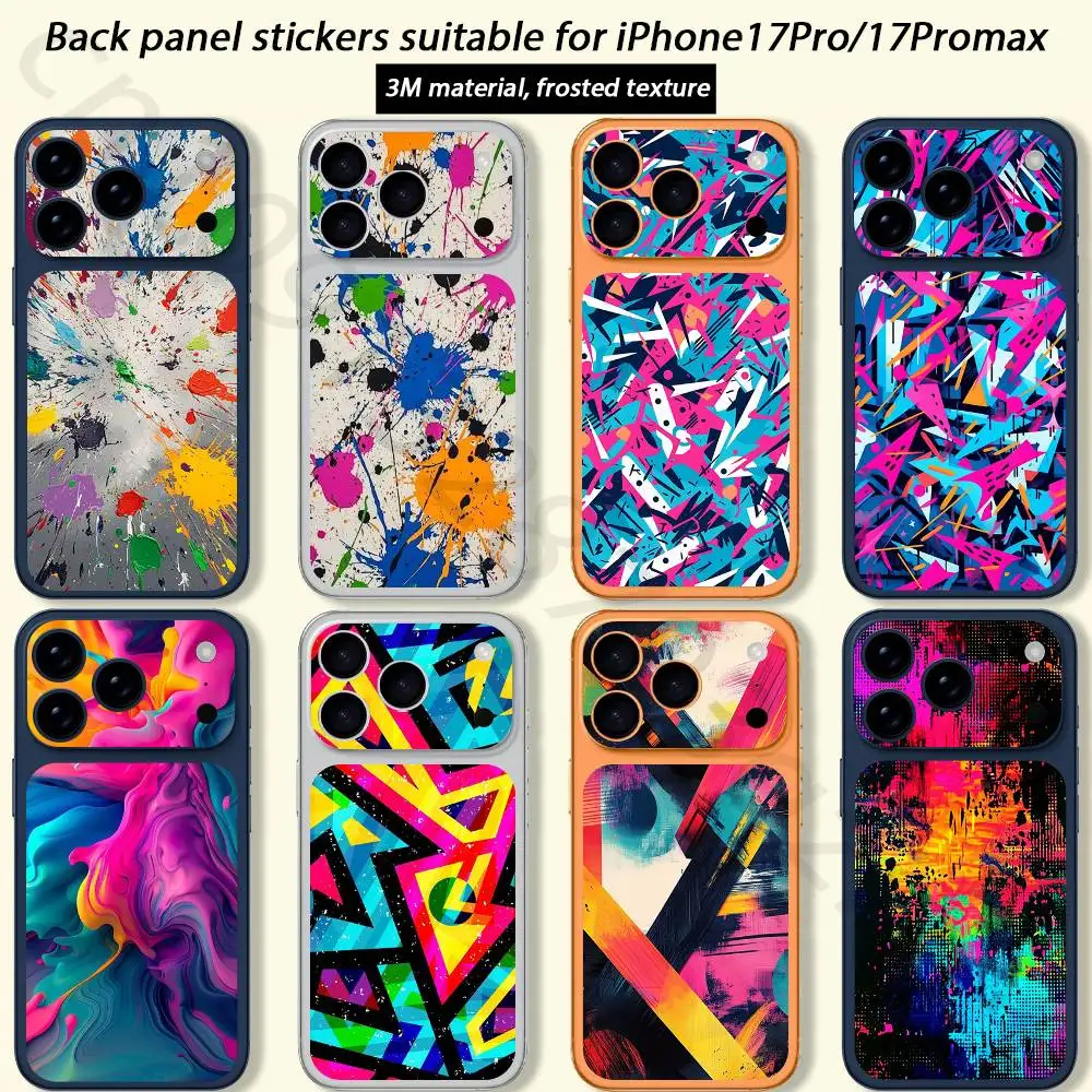 

Colorful(1) For iPhone 17 pro Max /17 pro Full Cover Decal Skin Wrap 3D Colorful Rear Protective Sticker Film