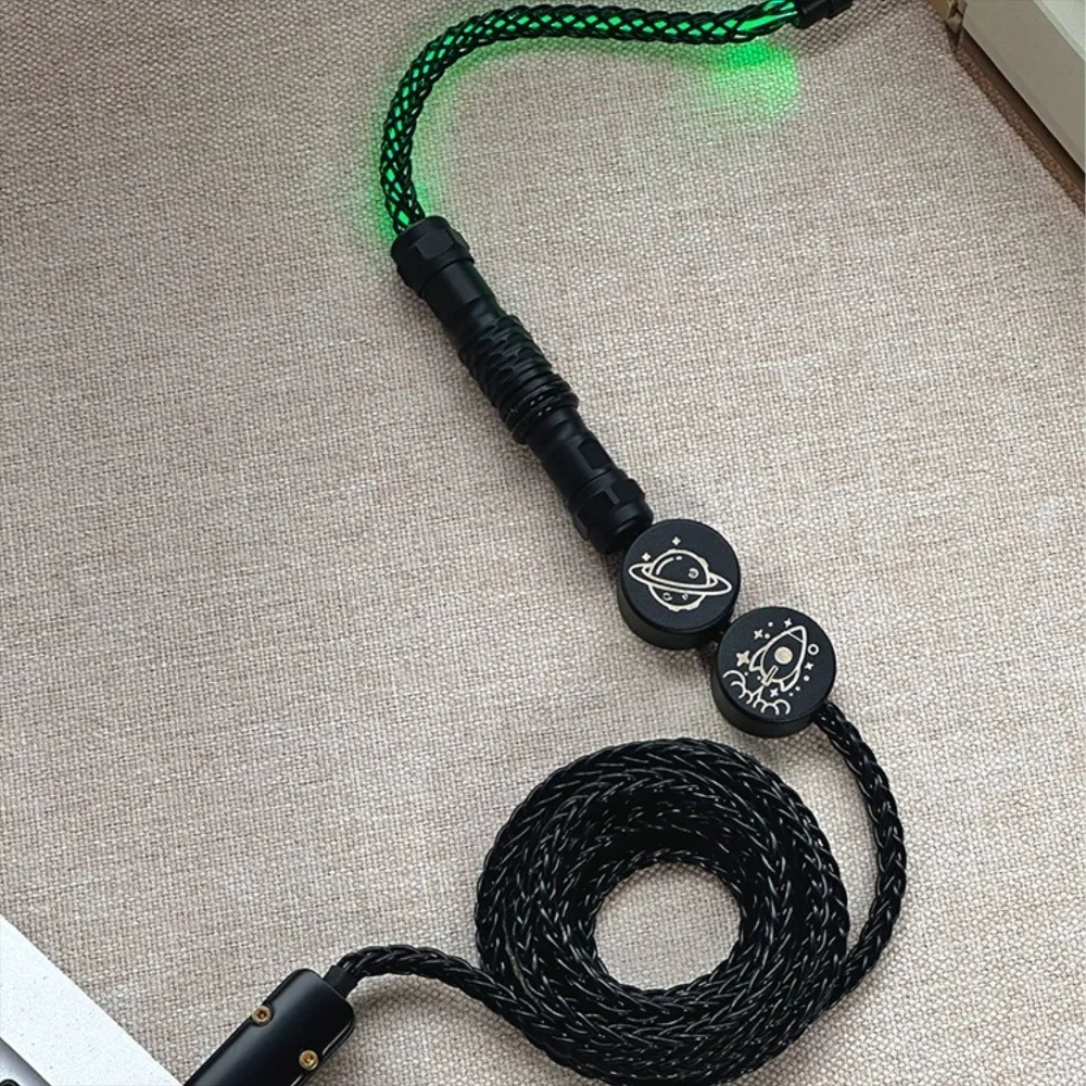 UNKNOWN ERROR Keyboard Cable 1.4m Single Crystal Copper Aviation Connector RGB Gaming Accessories USB to Type-C Braided Wire