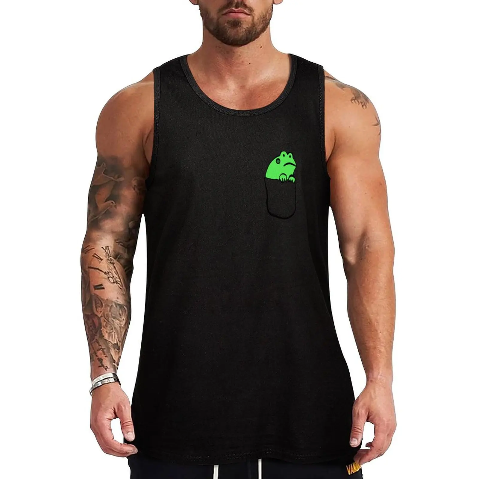 

pocket frog Tank Top gym accessories men Vests gym shirts