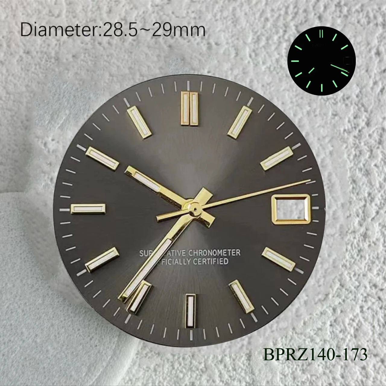 28.5mm green blue s logo date S dial Hot selling green Luminous 29mm s dial Suitable S dial nh35 movement date watch accessories