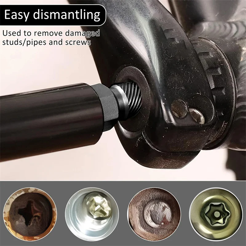 10pcs/set Multi Key Broken Head Screw Nut Extractor Hexagon Socket Bolt Removal Taps Dies Workshop Industrial Pratical Tools