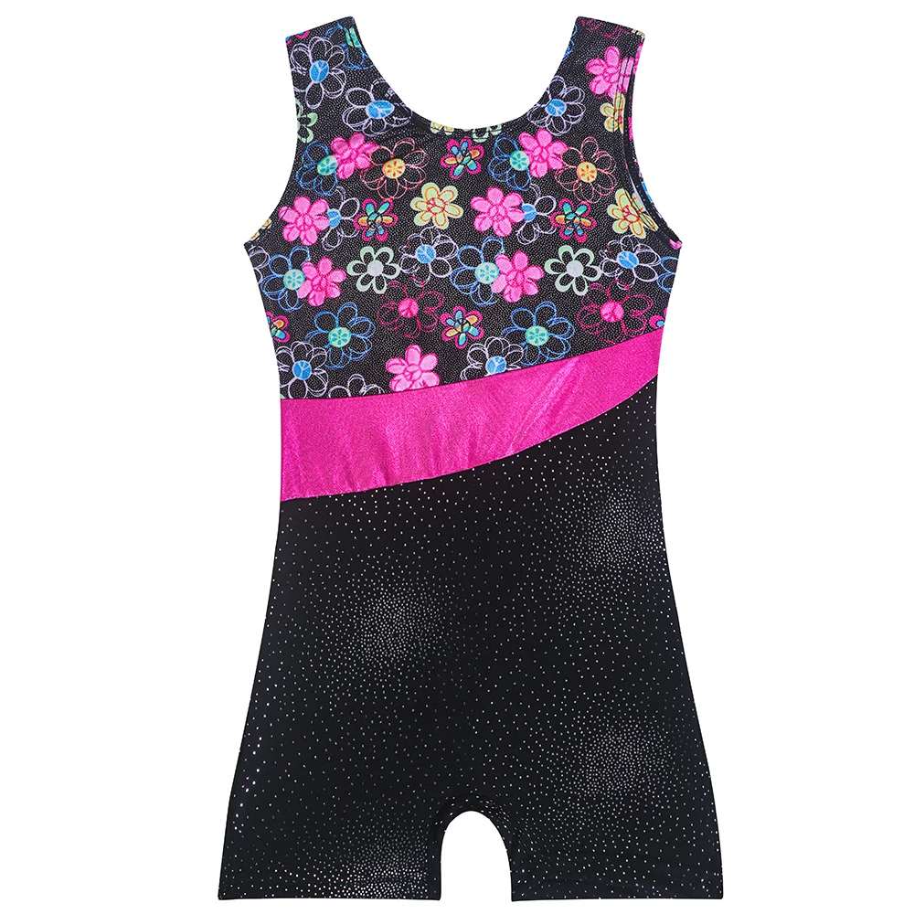 Girls Gymnastics Leotards Toddler Unitard Biketard Clothes Cute Kid Tumbling Dance Outfit Sleeveless Training Dancewear