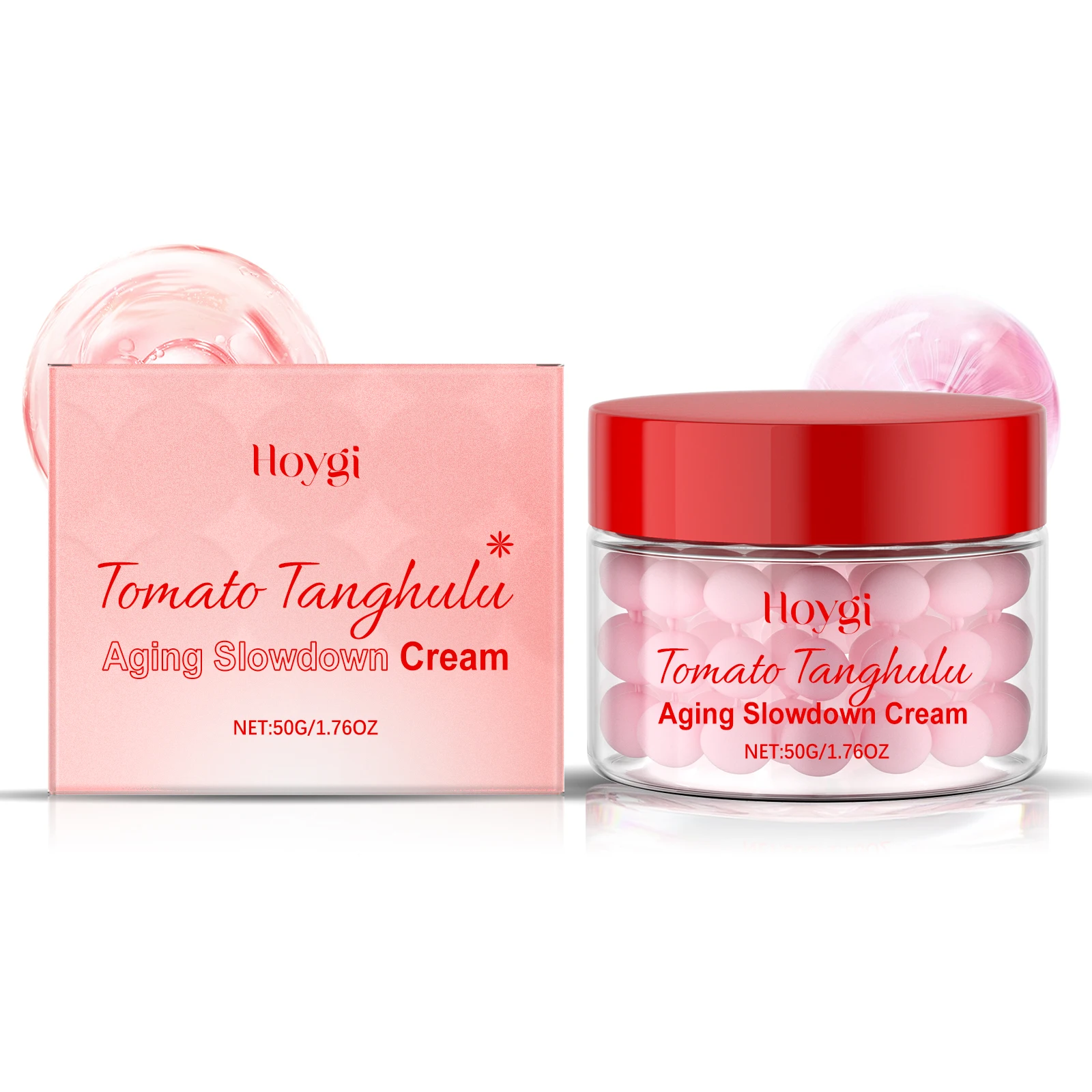 Anti-Aging Tomato Capsule Brightening Facial Moisturizer Cream-Hydrating Firming Reduces Fine Lines Non-Greasy Relieves Dryness