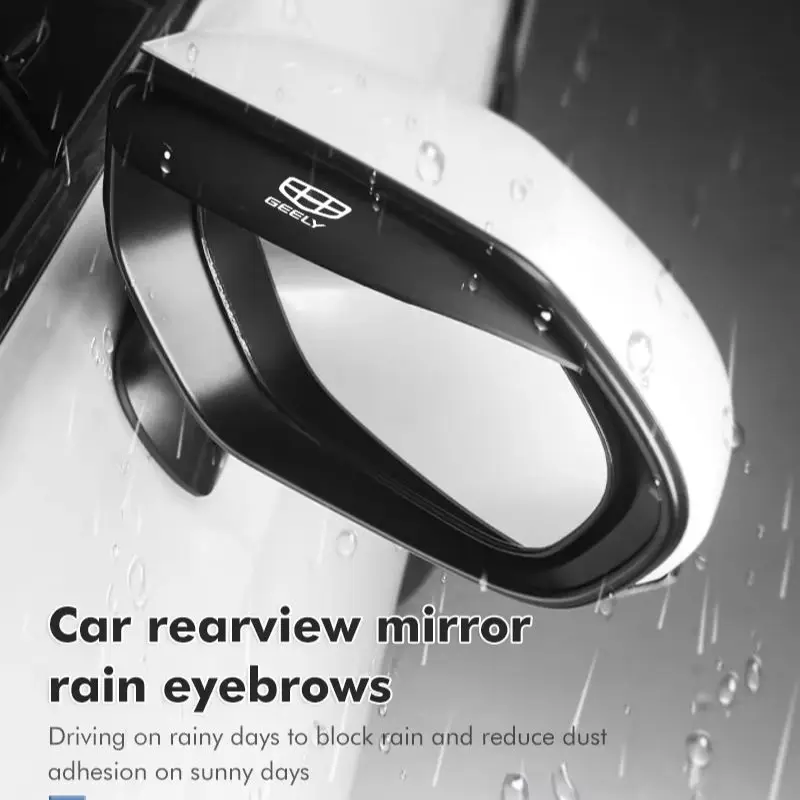 2pcs Car Rearview Mirror Rain Eyebrow Guard Stickers For Geely Coolray Atlas Emgrand X7 Tugella Geometry C EC7 GX3 Pro Parts