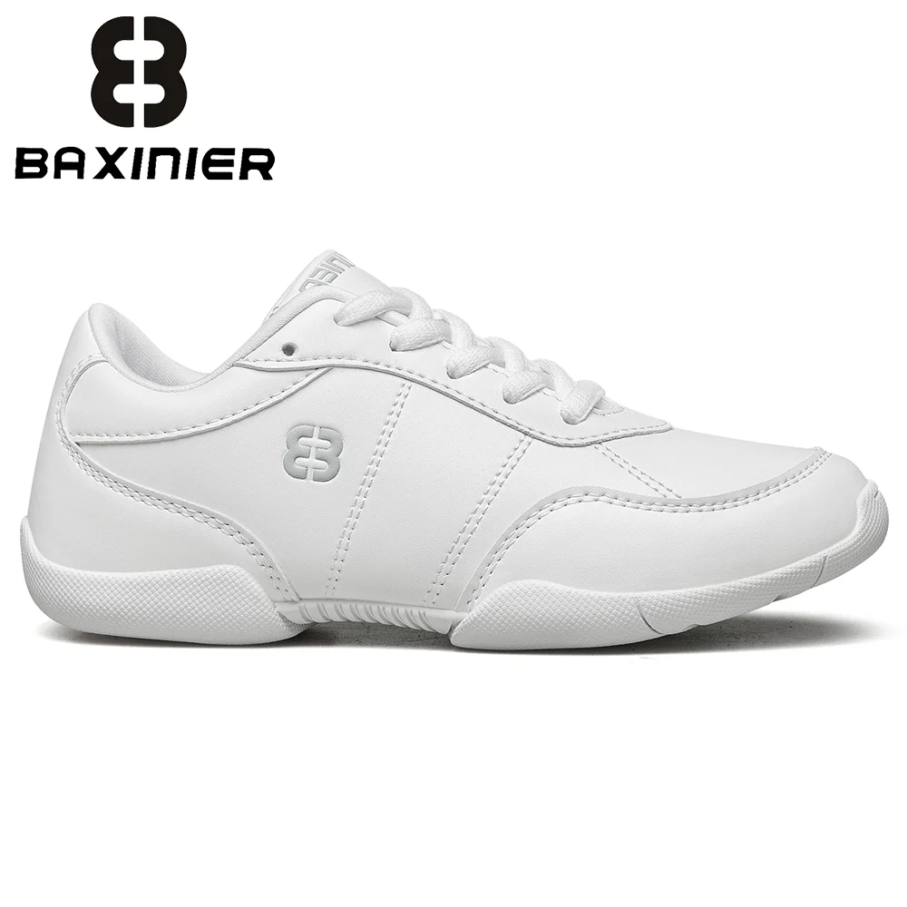 BAXINIER ユースガールズチアリーディングシューズ ホワイト 軽量 アスレチックトレーニング ダンス テニス 通気性 キッズ競技用フットウェア