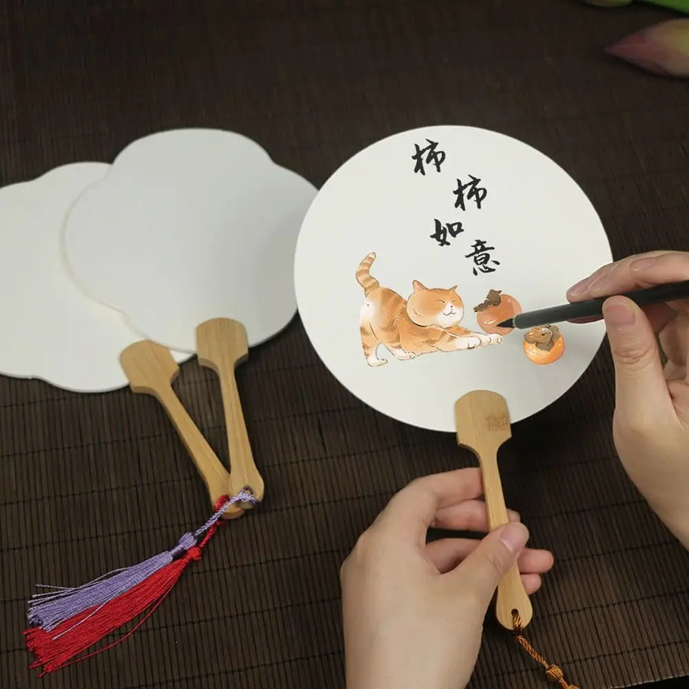 التصوير الدعائم النمط الصيني المشجعين الكتابة على الجدران الصغيرة جولة لم تنته ورقة اليد مروحة شوان ورقة اليدوية الصيف مروحة حفل زفاف