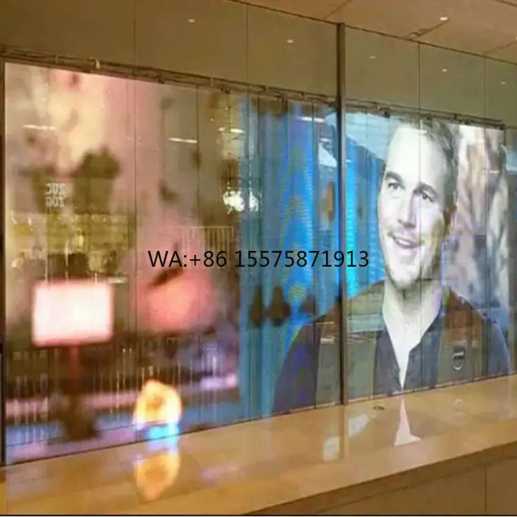 Customizable High Brightness 6mm Pixel Pitch Transparent Flexible LED Video Wall Display Screen Indoor SDK OEM Advertising