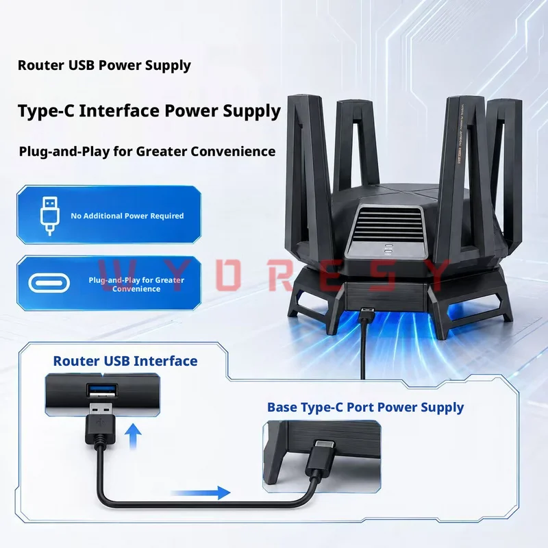 for Xiaomi (BE10000/AX9000) Router Fan Cooling Base Bracket Secure Network Hardware And Boost Bottom Air Intake For Efficient
