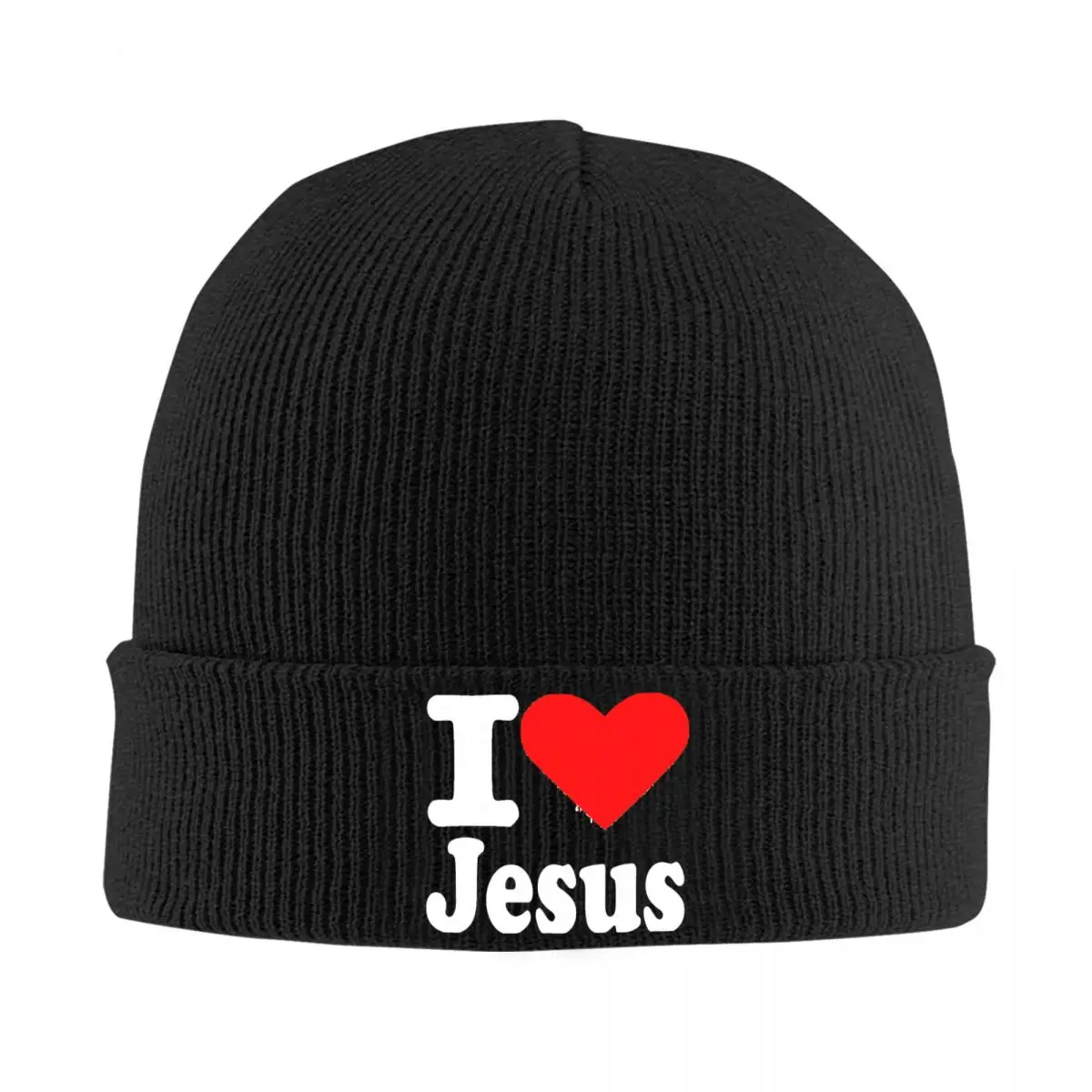 

I Love Jesus Logo Knitted Bonnet Caps Fashion Keep Warm Hats