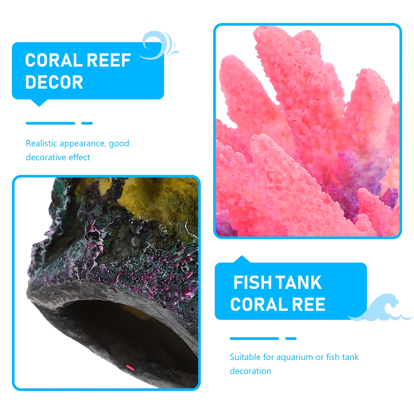 

Artificial Coral Ornament Realistic Lifelike Fine Craftsmanship Exquisite Details Fish Tank Coral Reef Aquarium Decor Resin