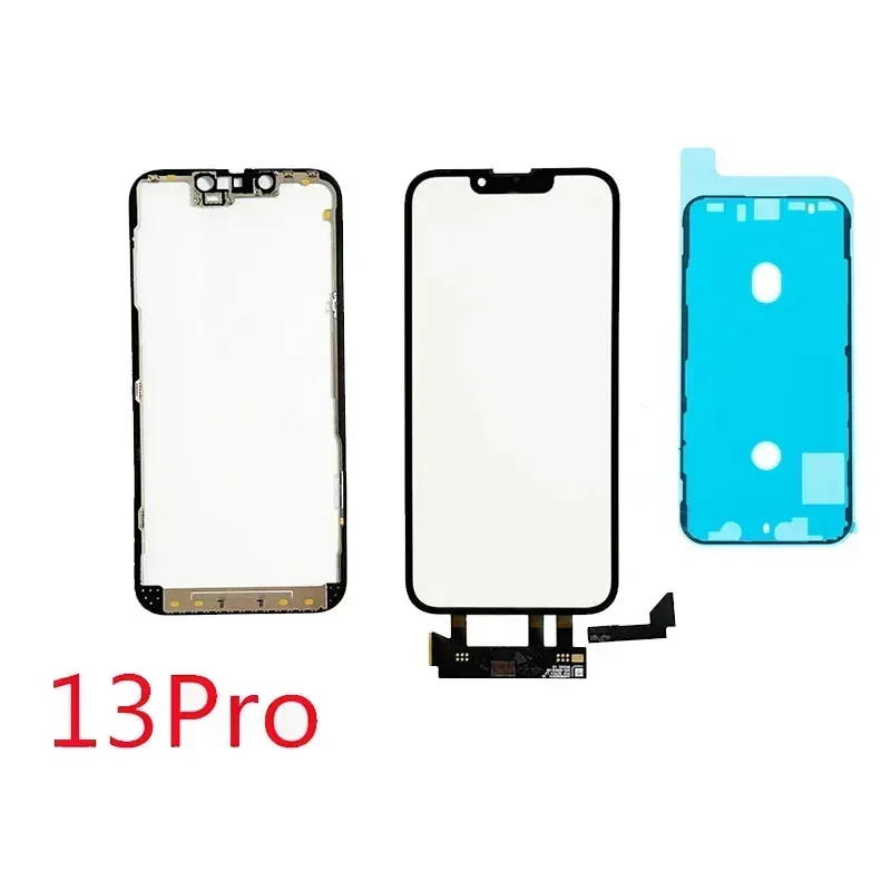 Vetro esterno con cornice 2in1 con schermo touch digitizer con OCA per iPhone 12 mini 13 Pro Max sostituzione TP