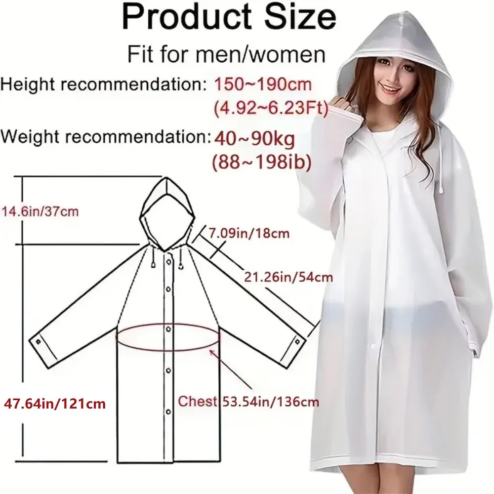 Transparent Windproof Bicycle Motorcycle Raincoat Woman Rain Poncho Impermeable EVA Hiking Raincoats For Man Rainwear