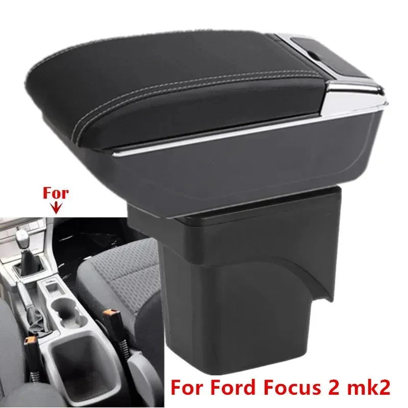 

car accessories For Ford Focus 2 armrest box For Ford Focus 2 mk2 Car Armrest box Storage box Dedicated Retrofit 2005-2011