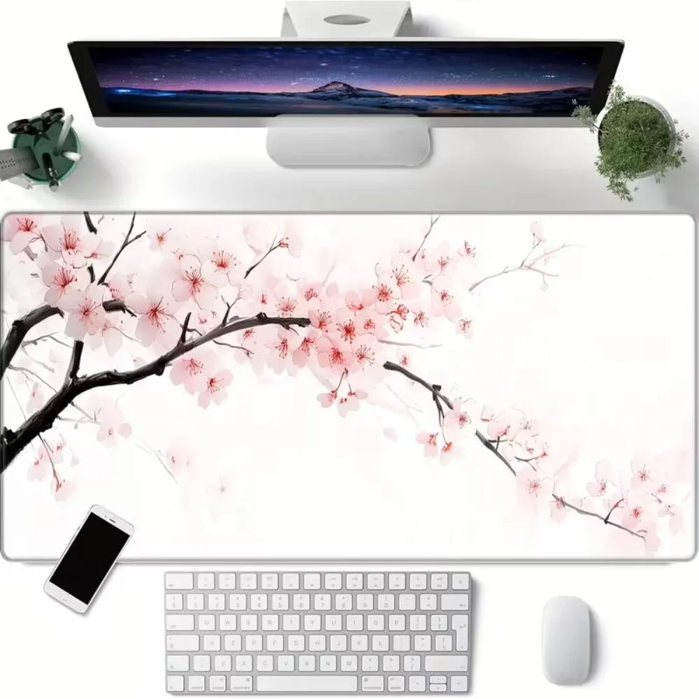 Moon-shaped mouse pad,desktop pad,cherry blossom pink color, ethnic style, gaming mouse pad mouse pad grande offices accessories