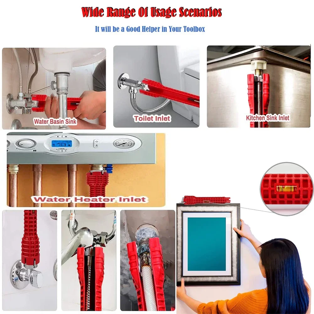 Imagem -03 - Anti-slip Kitchen Sink Repair Tool Flume Wrench Banheiro Multifuction Chave de Montagem Torneira Instalação do Encanamento em 1