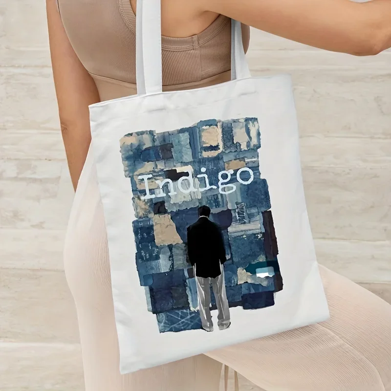 RM Indigo Album Handbag Kpop CanvasTote Bag High Quality Reusable Shopping Cloth Bag Big Supermarket Shpper Woman's Shoulder Bag