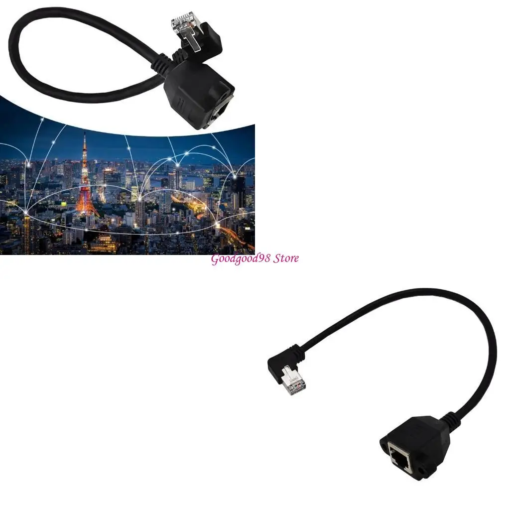 

Fast Speed RJ45 Ethernet Extension Cable with 90° Left/Right/Up/Down Bend for Efficient Home Networking