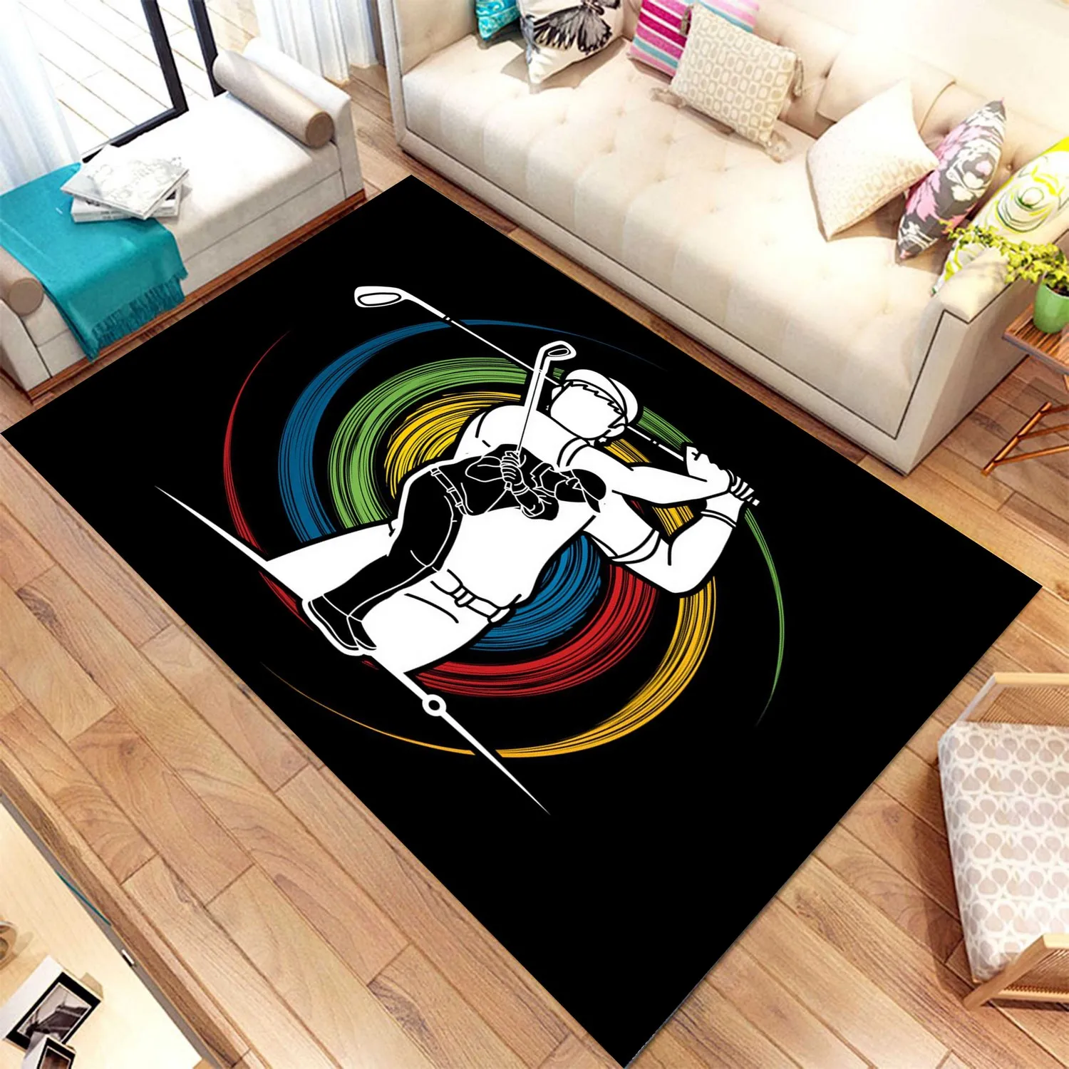 Golf Rug For Living Room, Fan , Area Rug, Popular Rug, Personalized Gift, themed Rug, Home Decor,Rug, msmd67